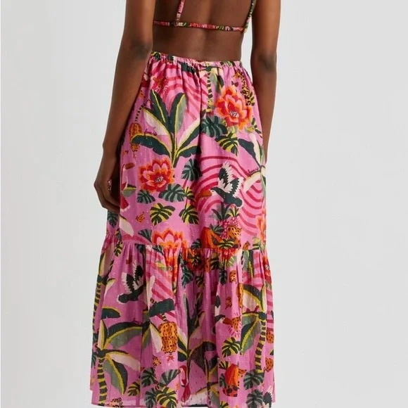 FARM Rio Pink Leopard Forest Midi Dress - Picture 7 of 9